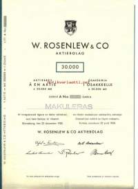 W. Rosenlew&amp;Co Ab   30 000 mk   , osakekirja,  Pori 23.12.1950