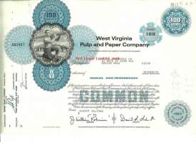 West Virginia Pulp and Paper Company   osakekirja  USA 1968