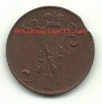 5 penniä  1913   reunapala