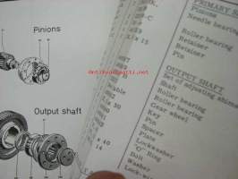 Masson ND-NE Reverse reduction gears, hydraulically controlled, instructions, operation, parts, service -käsikirja alennusvaihteelle