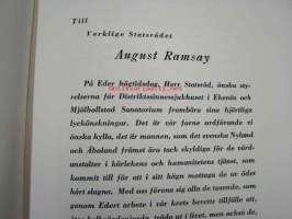 Distriktssinessjukhuset i Ekenäs och Mjölbollstad (Meltola) sanatorium deras tillkomst och verksamhet- Till August Ramsay på hans 80-årsdag 1939 -kokonahkainen