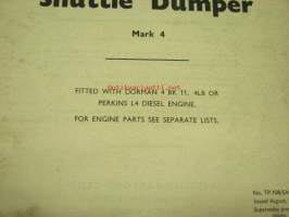 Aveling-Barford SA Shuttle Dumper Mark 4 spare parts book -varaosaluettelo