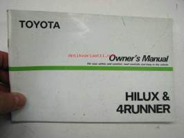 Toyota Hilux &amp; 4-Runner owner´s manual -käyttöohjekirja englanniksi