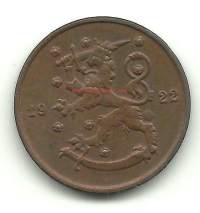 10  penniä  1922