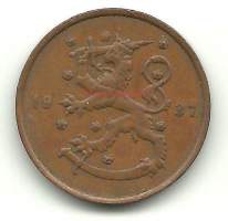 10  penniä  1937