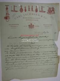 Carl Jacobsen Maskinutställning - Konenäyttelö Helsinki 21.4.1890 -asiakirja