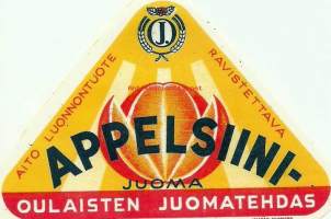 Appelsiinijuoma - Oulaisten Juomatehdas,  juomaetiketti