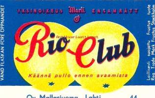 Rio Club     - Oy Mallasjuoma,  juomaetiketti