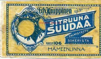 Sitruuna Suudaa - Edv. Kauppinen  , juomaetiketti