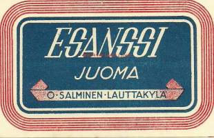 Esanssi Juoma - O.Salminen, juomaetiketti