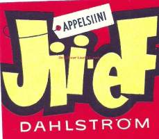 Appelsiini Jii-ef - J.F.Dahlström,  juomaetiketti