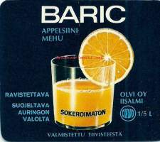 Baric appelsiini- Olvi Oy,  juomaetiketti