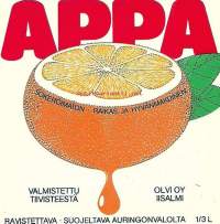 APPA appelsiinimehu  - Olvi Oy,  juomaetiketti