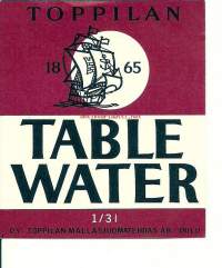Toppilan Table Water  -   juomaetiketti