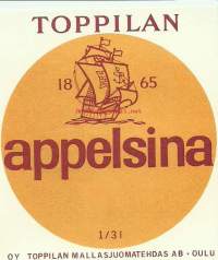 Toppilan Appelsina  -   juomaetiketti