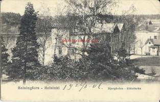 Eläintarha - paikkakuntakortti- , kulkenut   1906  merkki pois