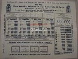 Johannes John Danska Kolonial Lotteriet 1912 -esite