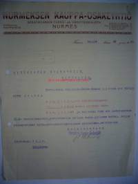 Nurmeksen Kauppa-Osakeyhtiö Nurmes 28.3.1922 -asiakirja