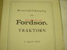 Reservdelskatalog för Fordson traktorn 1931 -varaosaluettelo ruotsiksi