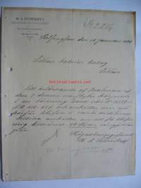 W.A. Sittnikoff&#039;s Skrädderi-Etablissement  Helsingfors/Helsinki 10.1.1890 -asiakirja