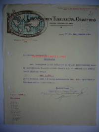 Länsi-Suomen Tukkukauppa-Osakeyhtiö Rauma 27.3.1922 -asiakirja
