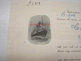 Höyrylaiva J.L. Runeberg / C.F. Ward 11.8.1914 -konossomentti / laivarahtikirja &quot;växter&quot;
