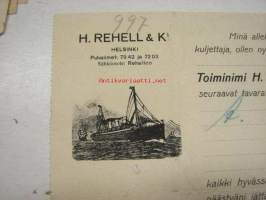Höyrylaiva J.L. Runeberg / H. Rehell 26.6.1926 -konossomentti / laivarahtikirja &quot;sekahedelmiä&quot;