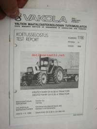 Deutz-Fahr DX 6.30 A Vakola koetusselostus 1197 1986