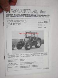 Deutz-Fahr DX 4.70 &amp; 4.70 A Vakola koetusselostus 1195 1986