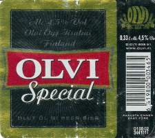 Olvi Special  Olut -  olutetiketti