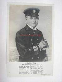 Kapitän König Führer des Untersee-Frachtschiffes &quot;Deutschland&quot; -saksalaisen vedenalaisen rahtisukellusveneen päällikkö -saksalainen postikorttivalokuva I