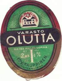 Varasto Olutta I -  olutetiketti