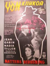 Yön kiihkoa -elokuvajuliste, Jean Gabin, Nadja Tiller