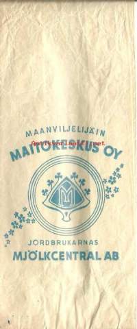 Maanviljelijäin Maitokeskus Oy  tuote-etiketti  pakkauspussi