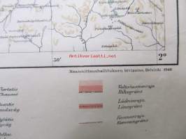 Suomen yleiskartta 1: 400 000, Lehti A3, 1946, mm. Utsjoki
