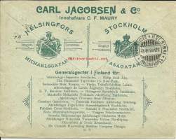 Carl Jacobsen&amp;Co Kone- ja Kalustokauppa    firmakuori   1899
