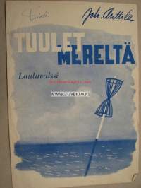 Tuulet mereltä lauluvalssi Joh. Anttila -nuotit
