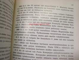 Porin Vapaaehtoinen Palokunta ry 1863-1963 historiikki, satavuotisjuhlan käsiohjelma, osallistujamerkki