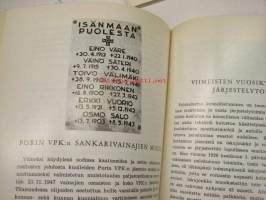 Porin Vapaaehtoinen Palokunta ry 1863-1963 historiikki, satavuotisjuhlan käsiohjelma, osallistujamerkki