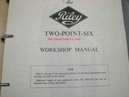 Riley Two-point-six 2.6, 2600 Workshop Manual -korjaamokirja englanniksi