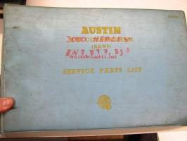 Austin Healey 3000, BN7, BT7, BJ7 Service parts list 4th edition -varaosaluettelo