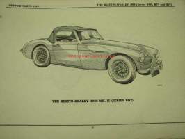 Austin Healey 3000, BN7, BT7, BJ7 Service parts list 4th edition -varaosaluettelo