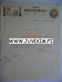 Suomen Rautasänky O/Y. Helsinki 10.11.1925 -asiakirja