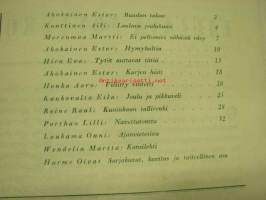 Nuorten Joululukemisto 1948 -joululehti, kansikuvitus Martta Wendelin, Oiva Hurme (muu kuvitus + sarjakuva), Ester Ahokainen, Aili Konttinen, Eva Hirn, Aaro Honka,