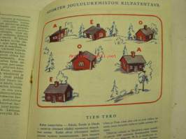 Nuorten Joululukemisto 1948 -joululehti, kansikuvitus Martta Wendelin, Oiva Hurme (muu kuvitus + sarjakuva), Ester Ahokainen, Aili Konttinen, Eva Hirn, Aaro Honka,