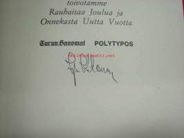 TS-Yhtymä, Polytypos Oy -joulukortteja 5 kpl, painettu allekirjoitus Irja Ketonen
