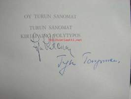 TS-Yhtymä, Polytypos Oy -joulukortteja 5 kpl, painettu allekirjoitus Irja Ketonen