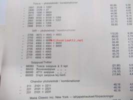 Lahjapakkaukset hinnasto Oy Bacher Ab, 4711, Tosca, Sir