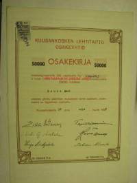 Kuusankosken Lehtitaitto Oy, Kuusankoski 1962, 50 000 mk, osakkeet nr 1764-1813 -osakekirja