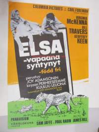 Elsa - vapaana syntynyt - Elsa - född fri -elokuvajuliste, Virginia McKenna, Bill Travers, James Hill